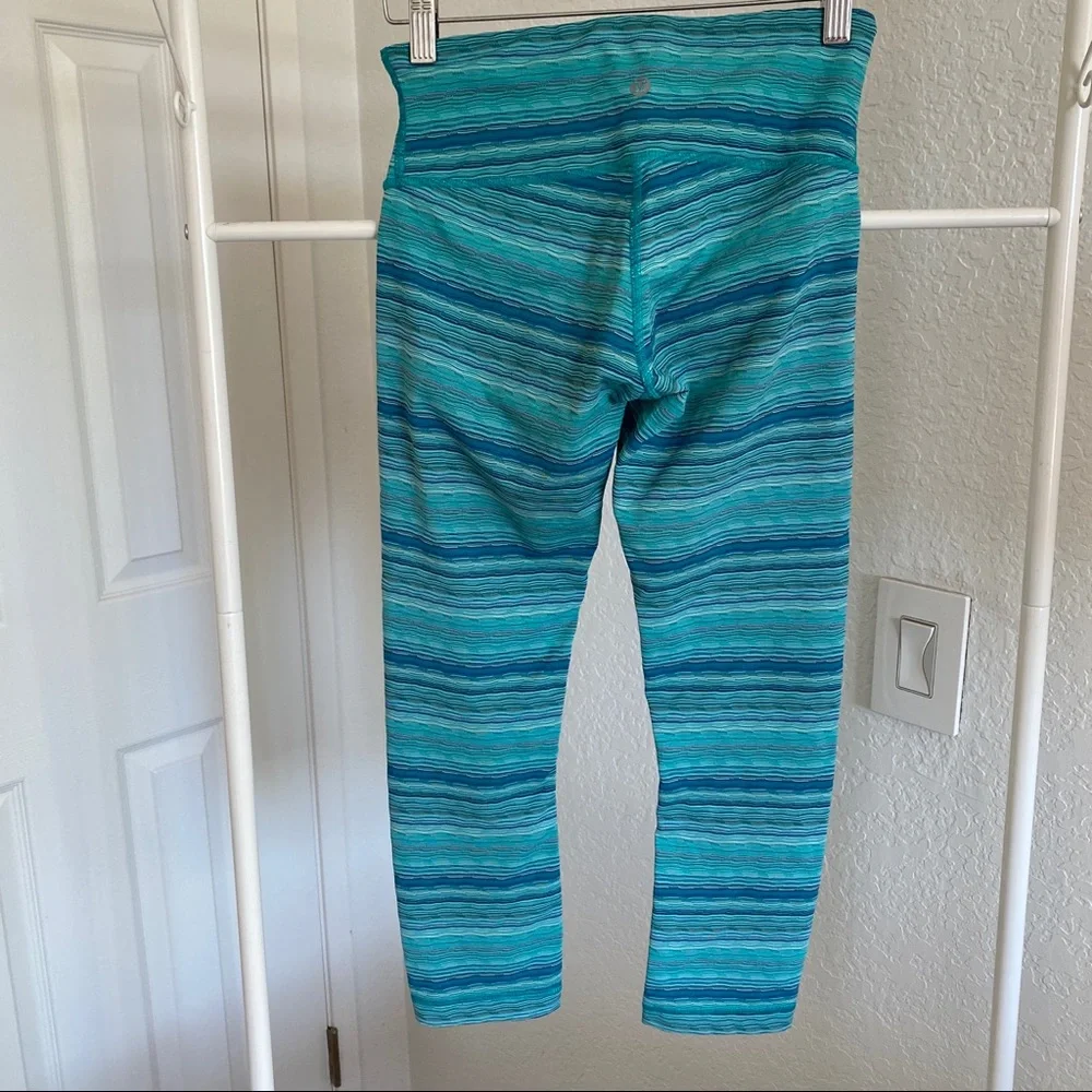 Lululemon Wunder Under Crop (Hi-Rise) space dye blue *Luxtreme
